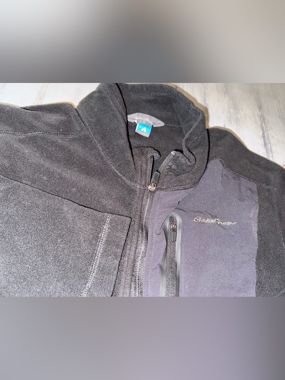 Eddie Bauer First Ascent Fleece Jacket Mens L Black Full Zip Hiking Fall 2019